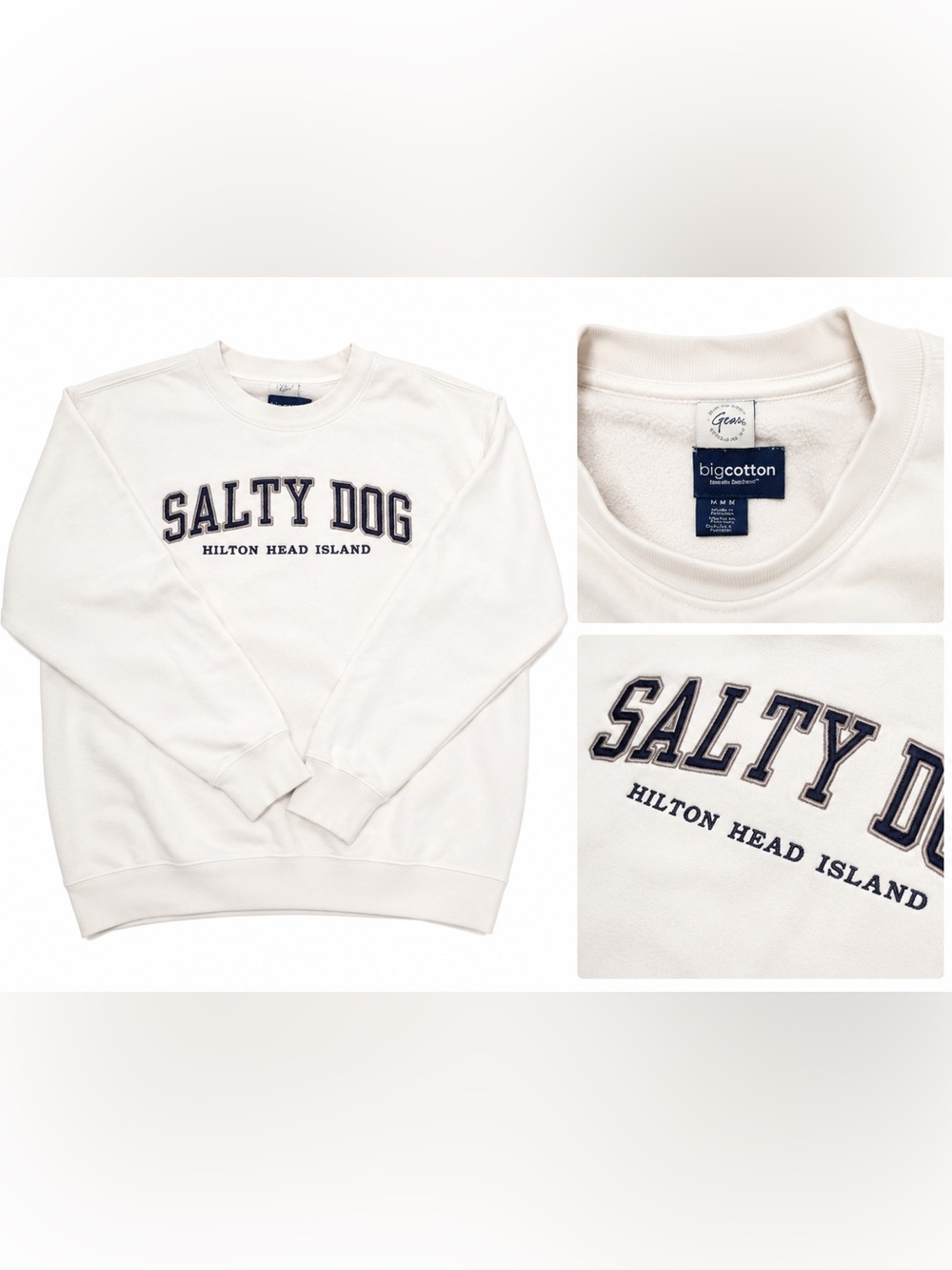 White Crewneck Sweatshirt - Salty Dog Hilton Head Island